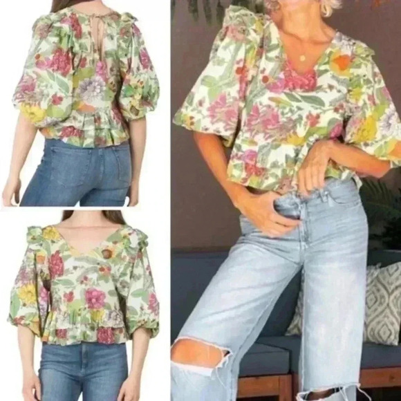 Anthropologie Love The Label Mitzie
Floral Ruffle Blouse Size XS - Picture 2 of 4